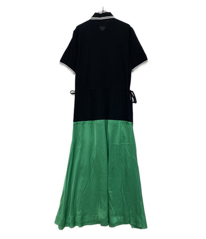 PLAN C 黒ポロワンピース 切替 ABCAB07KH1TC014 レディース SIZE 38 プラン シー