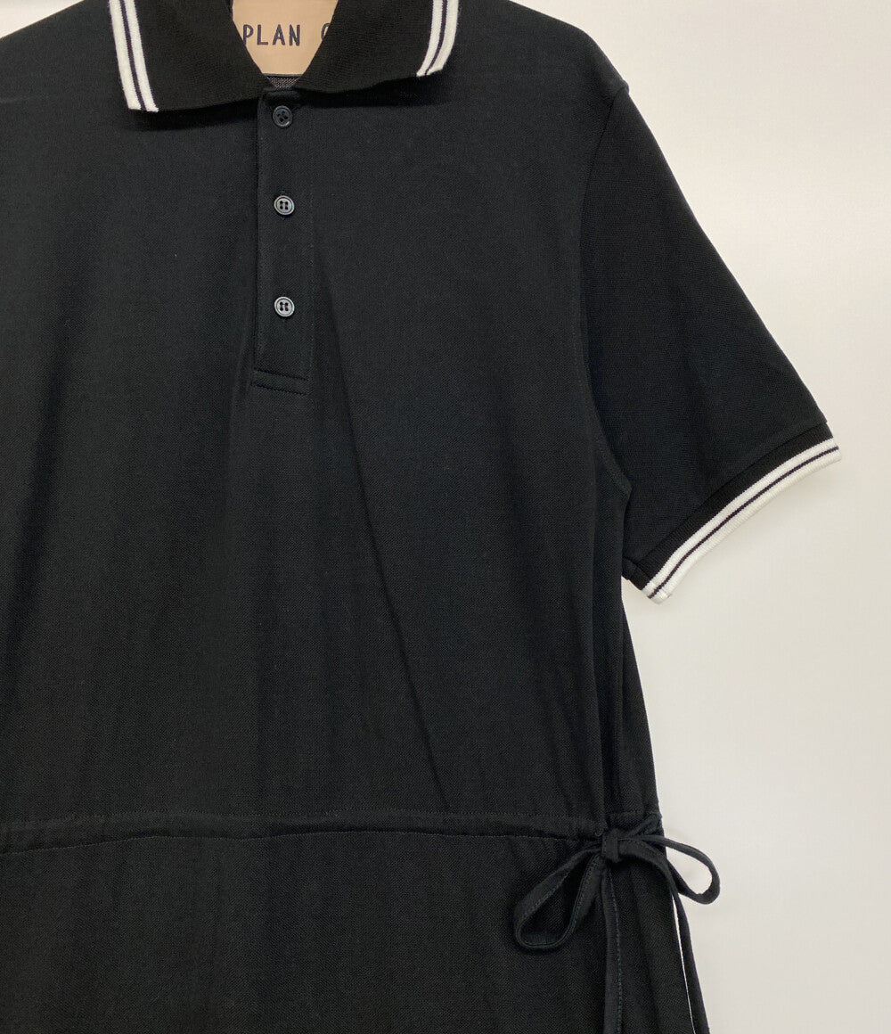 PLAN C 黒ポロワンピース 切替 ABCAB07KH1TC014 レディース SIZE 38 プラン シー