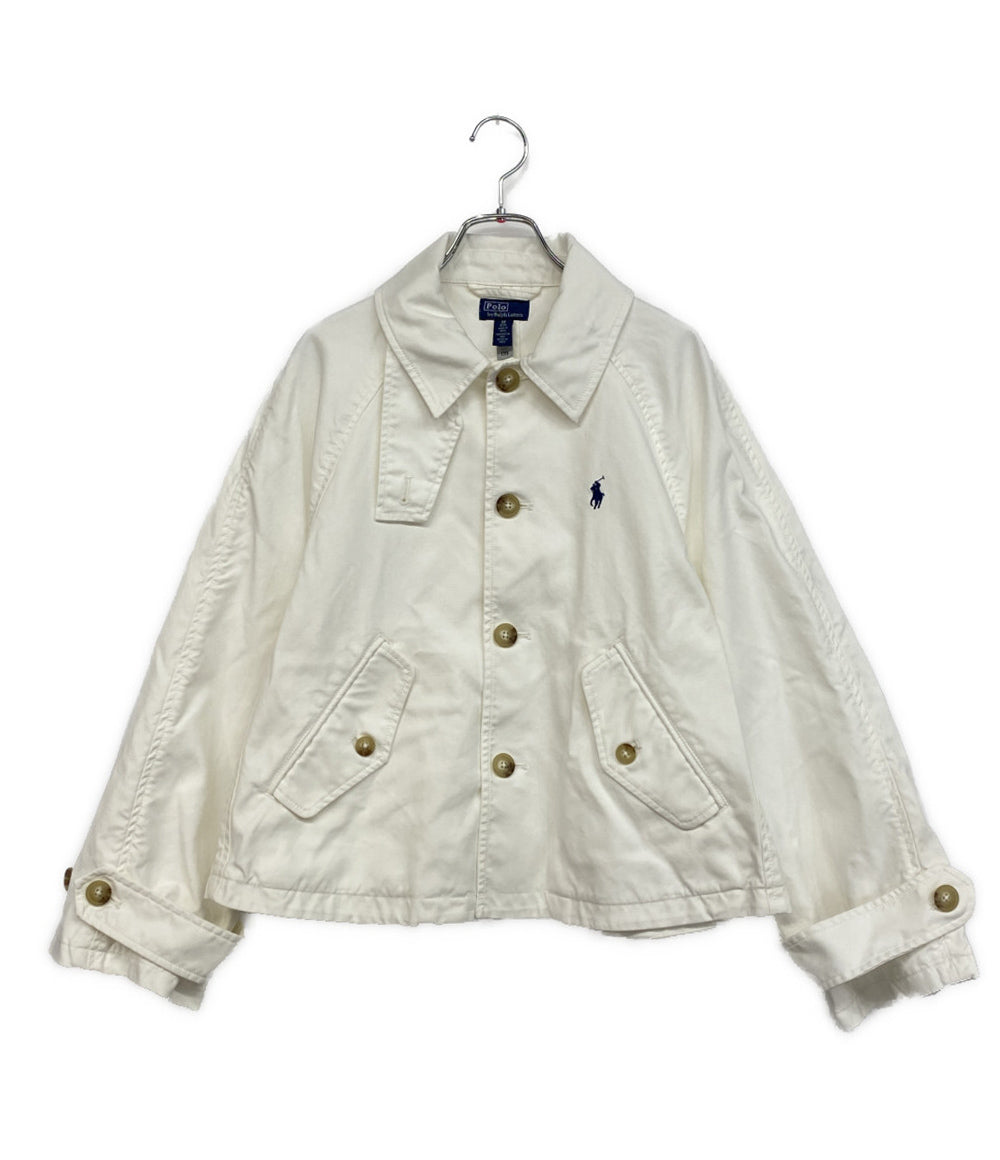 POLO RALPH LAUREN コットンツイルジャケット ホワイト 青ポニー レディース SIZE XS ポロ・ラルフローレン