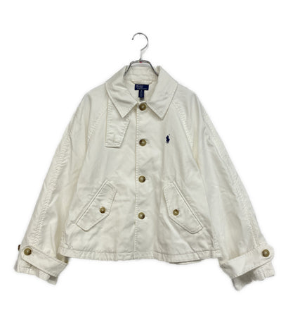 POLO RALPH LAUREN コットンツイルジャケット ホワイト 青ポニー レディース SIZE XS ポロ・ラルフローレン