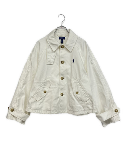 POLO RALPH LAUREN コットンツイルジャケット ホワイト 青ポニー レディース SIZE XS ポロ・ラルフローレン