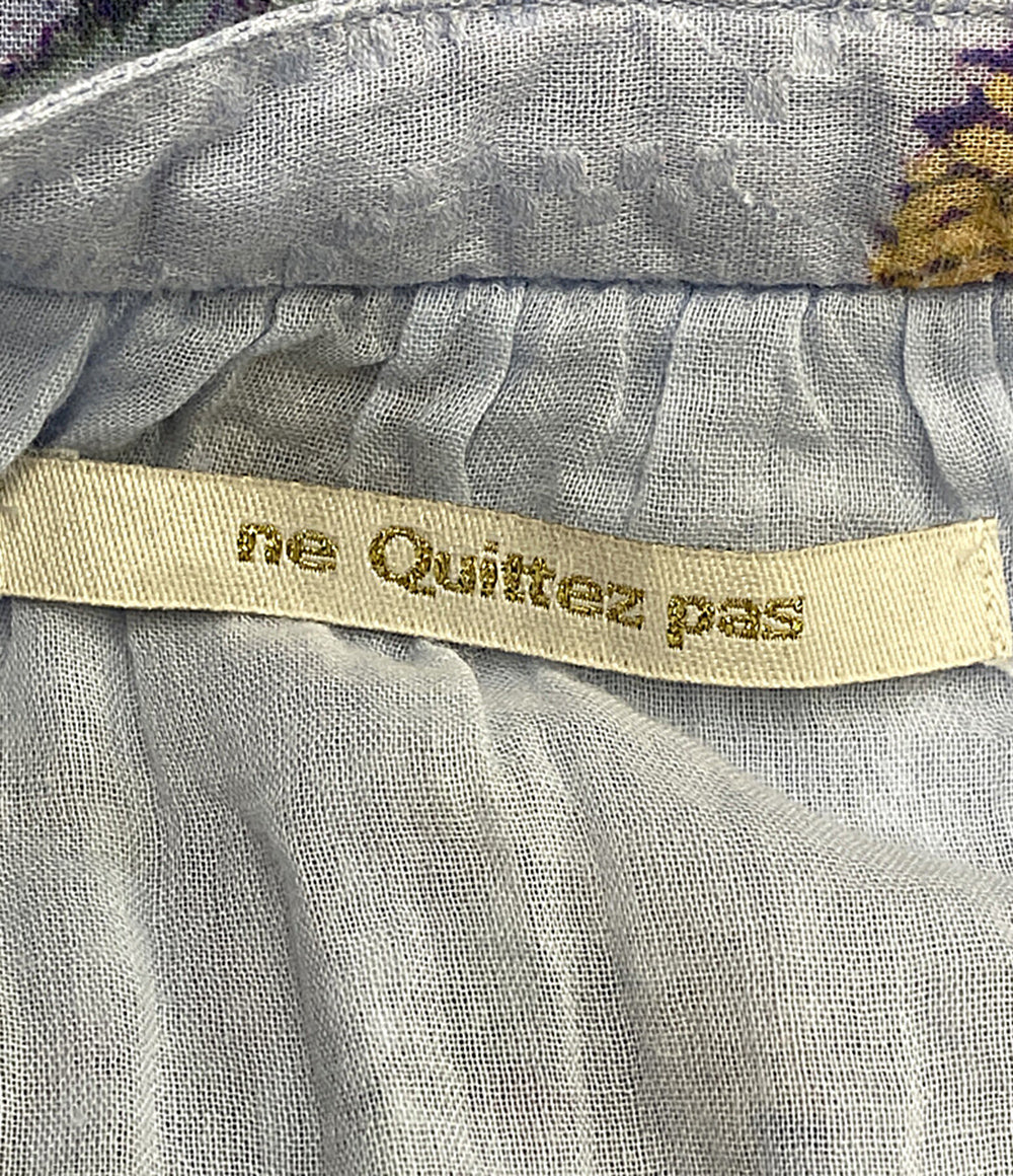 ne Quittez pas 長袖ワンピース コットン 花柄ライトブルー 010441GH1 レディース SIZE S ヌキテパ