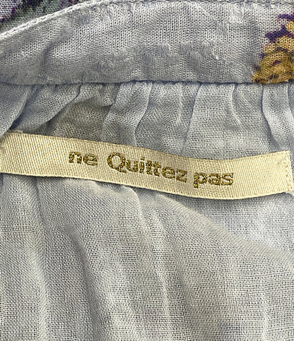 ne Quittez pas 長袖ワンピース コットン 花柄ライトブルー 010441GH1 レディース SIZE S ヌキテパ