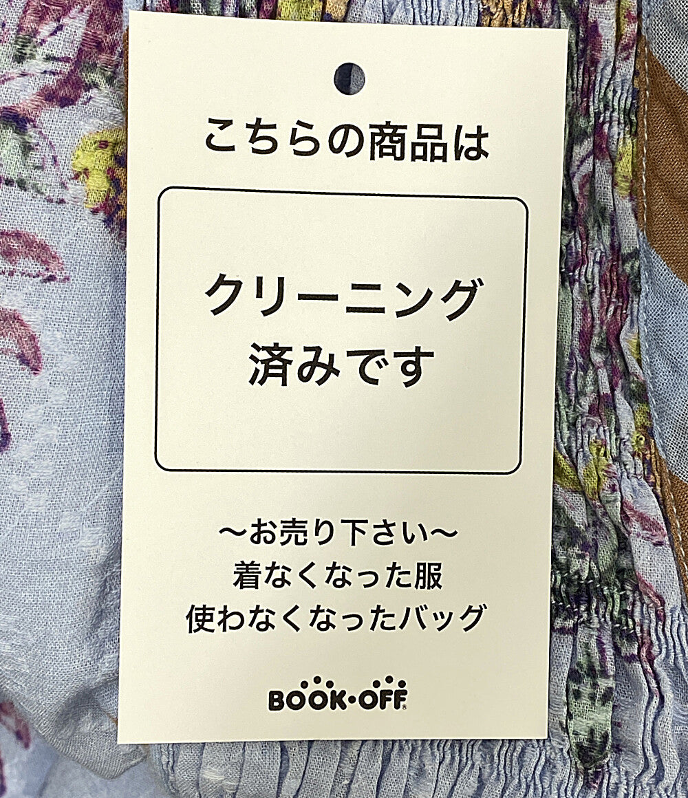 ne Quittez pas 長袖ワンピース コットン 花柄ライトブルー 010441GH1 レディース SIZE S ヌキテパ