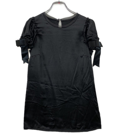 DOLCE & GABBANA 半袖Ｔシャツ F5B32T サテン ブラック レディース SIZE 36 ドルチェアンドガッバーナ
