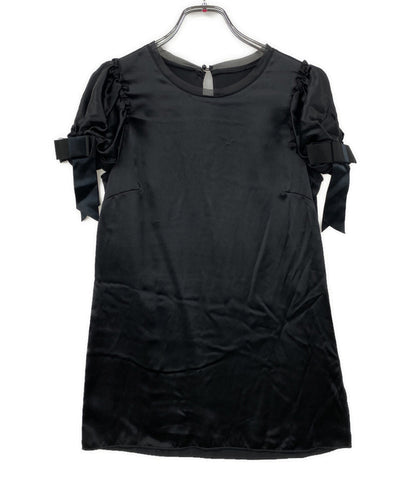 DOLCE & GABBANA 半袖Ｔシャツ F5B32T サテン ブラック レディース SIZE 36 ドルチェアンドガッバーナ
