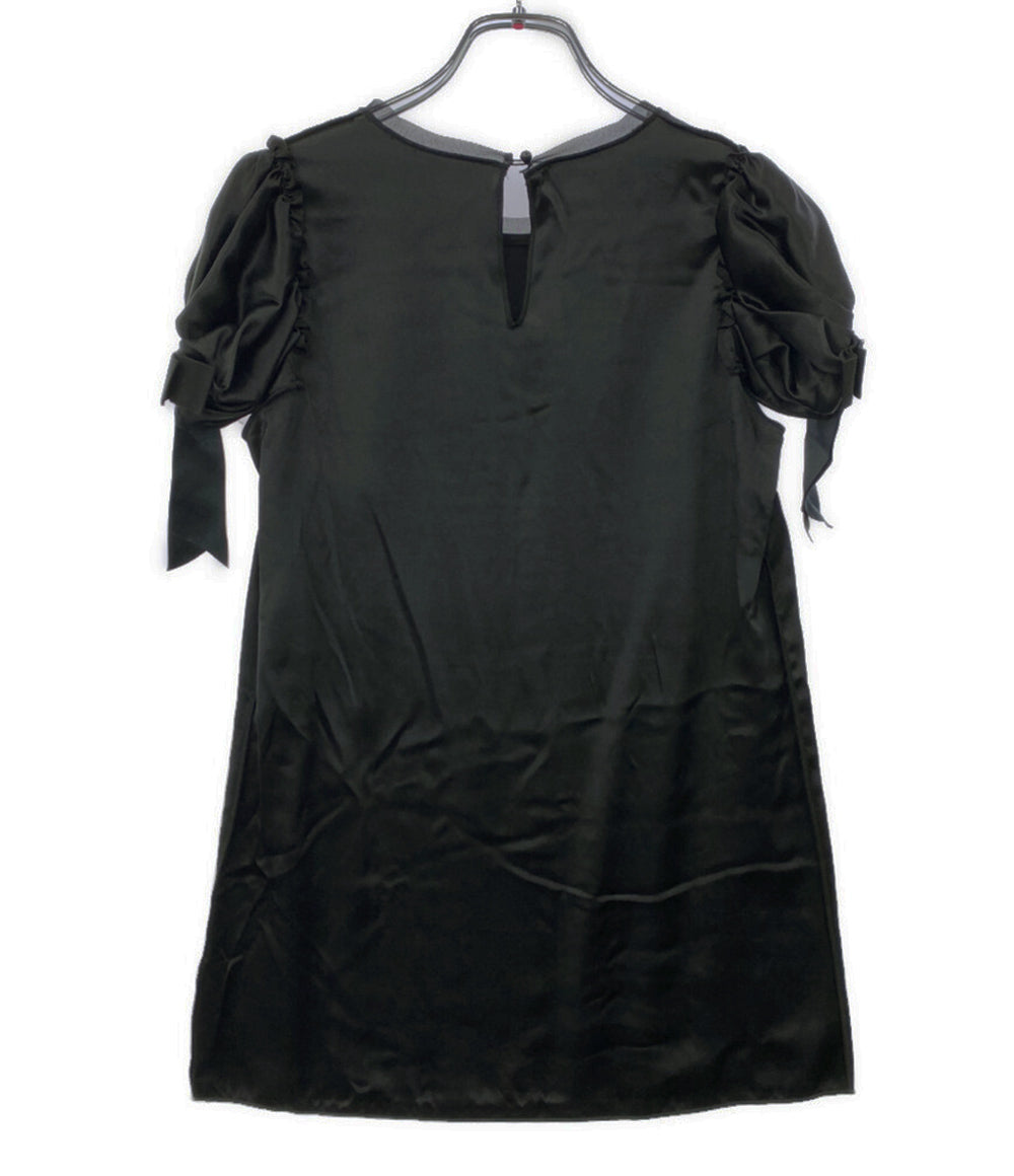 DOLCE & GABBANA 半袖Ｔシャツ F5B32T サテン ブラック レディース SIZE 36 ドルチェアンドガッバーナ
