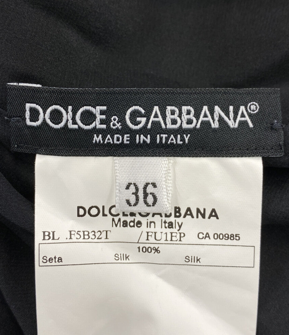 DOLCE & GABBANA 半袖Ｔシャツ F5B32T サテン ブラック レディース SIZE 36 ドルチェアンドガッバーナ