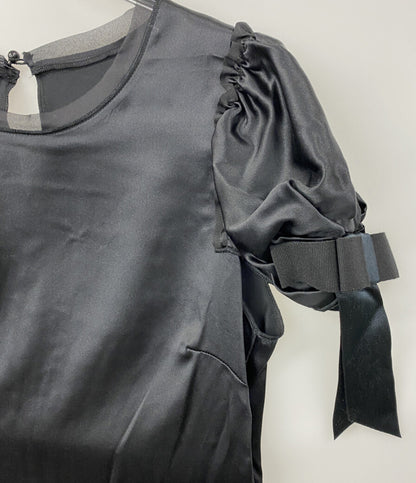 DOLCE & GABBANA 半袖Ｔシャツ F5B32T サテン ブラック レディース SIZE 36 ドルチェアンドガッバーナ