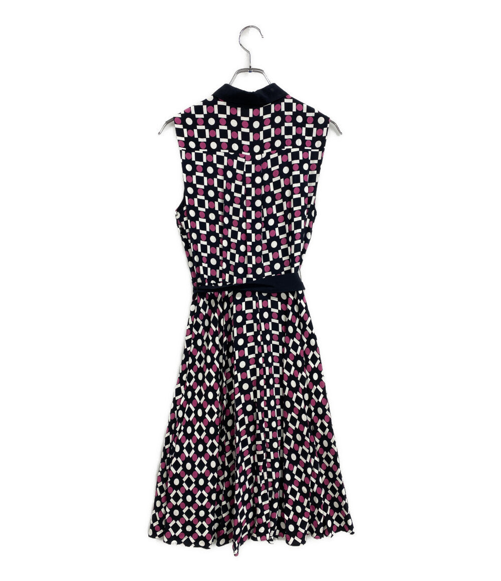 HOBBS ホブズ ノースリーブワンピース 総柄 ピンク レディース SIZE 10