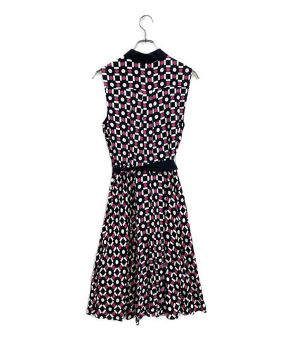 HOBBS ホブズ ノースリーブワンピース 総柄 ピンク レディース SIZE 10
