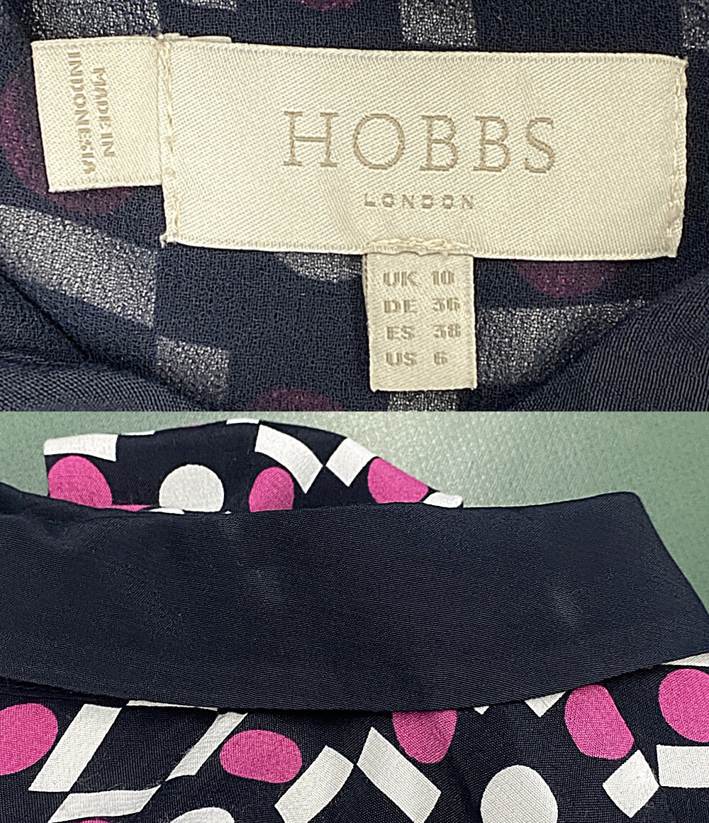 HOBBS ホブズ ノースリーブワンピース 総柄 ピンク レディース SIZE 10