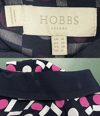 HOBBS ホブズ ノースリーブワンピース 総柄 ピンク レディース SIZE 10