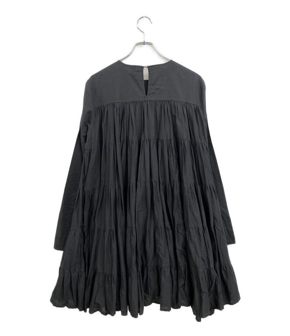 Merlette 長袖ワンピース SOLIMAN ティアード ブラック 9910300018 レディース SIZE S マーレット