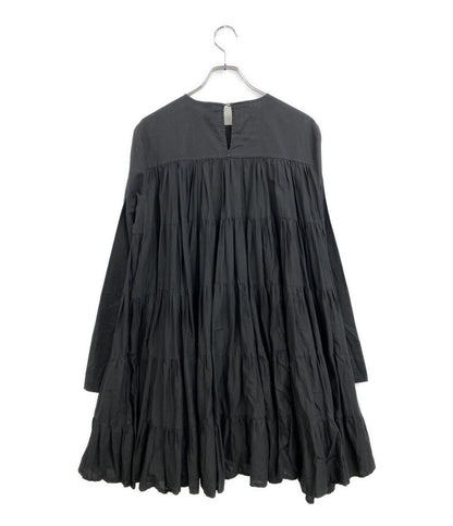 Merlette 長袖ワンピース SOLIMAN ティアード ブラック 9910300018 レディース SIZE S マーレット