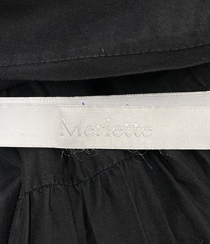 Merlette 長袖ワンピース SOLIMAN ティアード ブラック 9910300018 レディース SIZE S マーレット