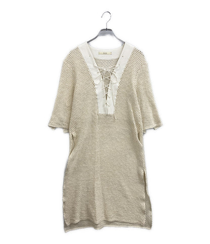 BAUME ボーメ 七分袖ワンピース レースアップカフタンドレス ホワイト 20SS 32003-24-4046 レディース SIZE 36