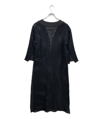 BAUME ボーメ 七分袖ワンピース レースアップカフタンドレス ブラック 20SS 32003-24-4046 レディース SIZE 36
