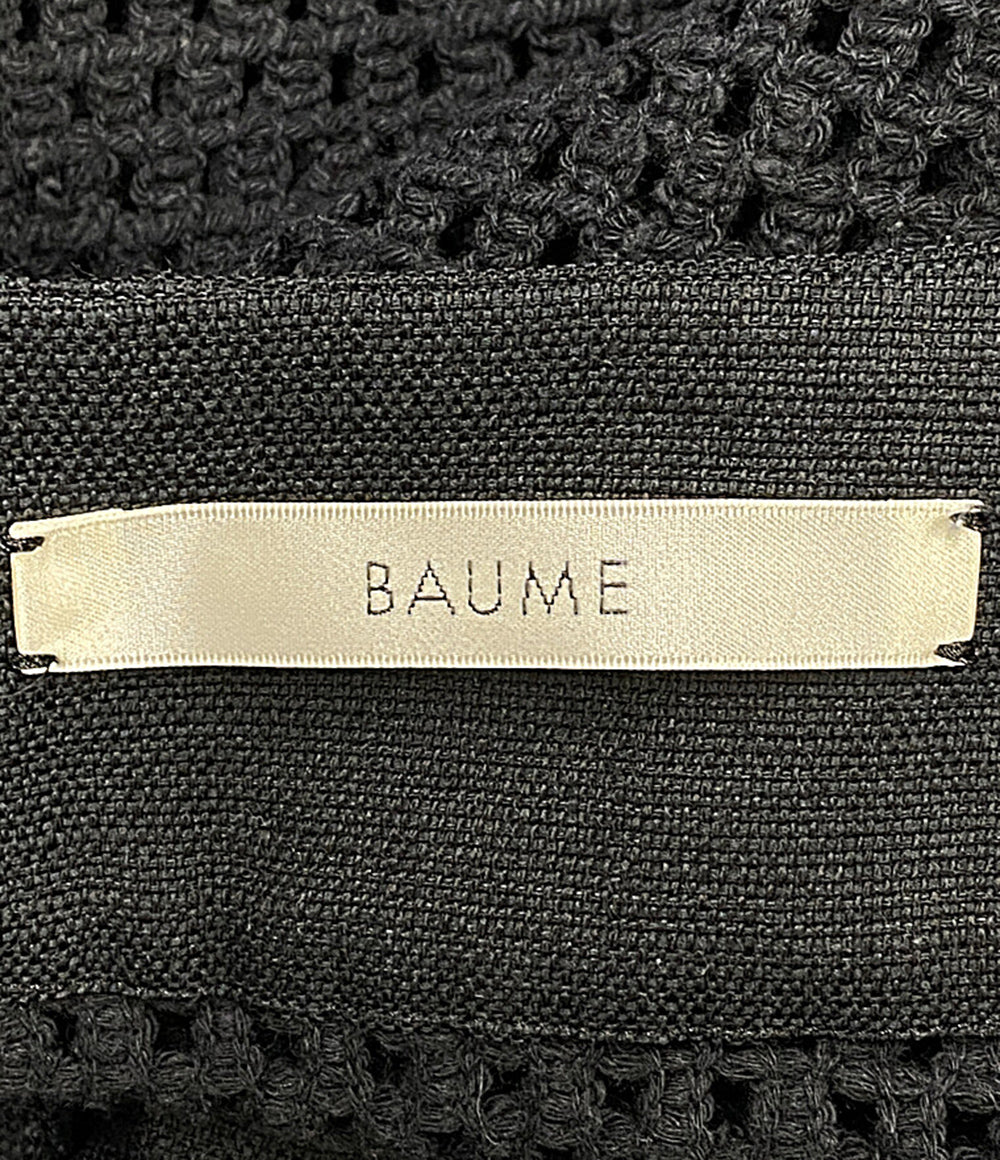 BAUME ボーメ 七分袖ワンピース レースアップカフタンドレス ブラック 20SS 32003-24-4046 レディース SIZE 36