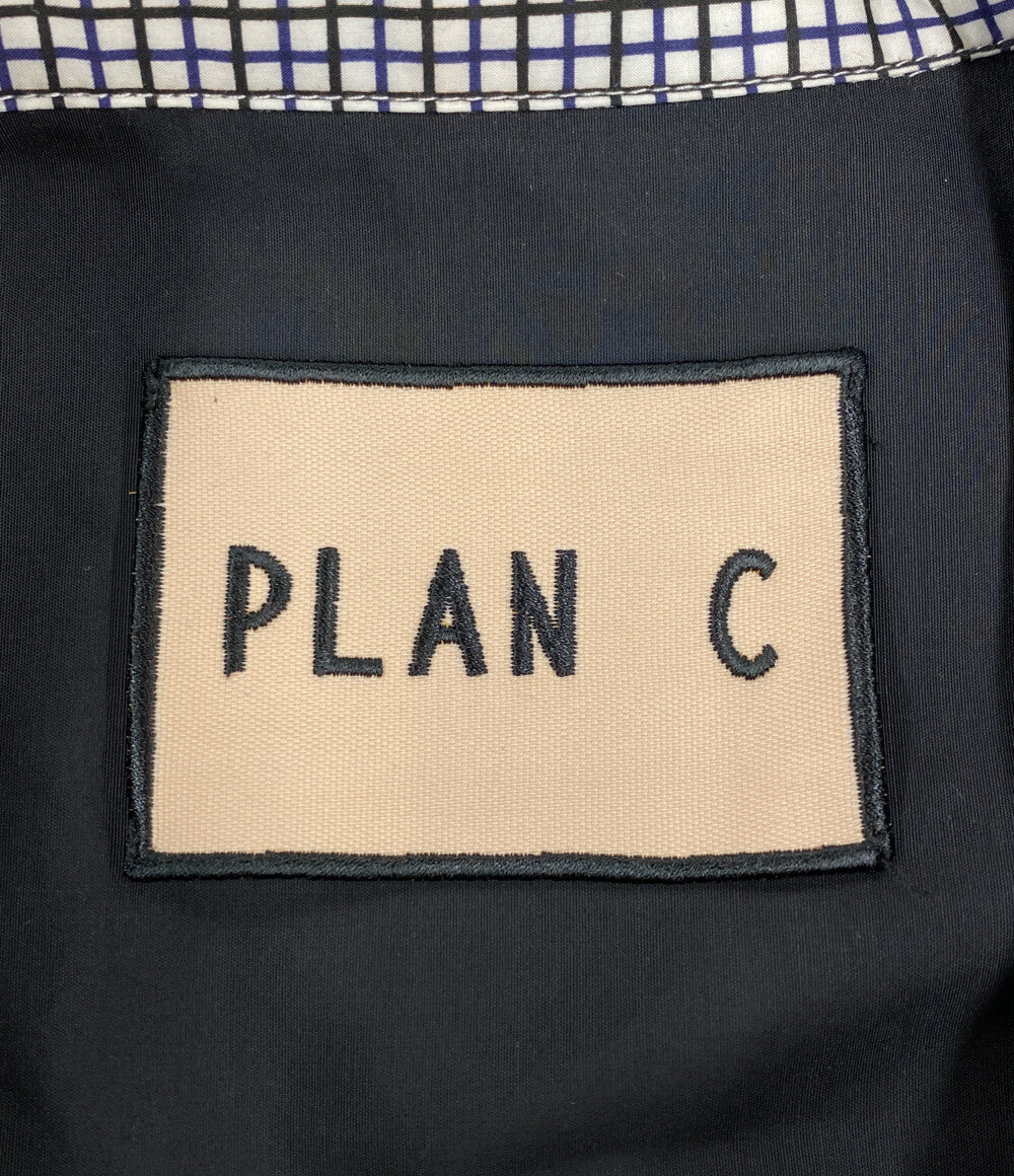 PLAN C 長袖シャツワンピース ABCAB07KH1TC014 チェック柄 ファブリックテープベルト付 レディース SIZE 38 プラン シー