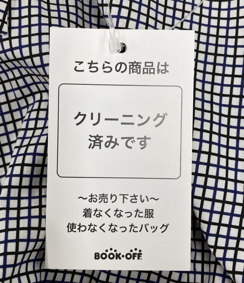 PLAN C 長袖シャツワンピース ABCAB07KH1TC014 チェック柄 ファブリックテープベルト付 レディース SIZE 38 プラン シー