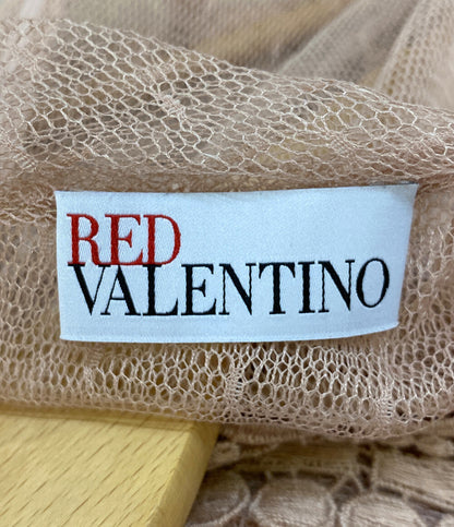 RED VALENTINO ノースリーブワンピース TR3VA11B4TB 総レース ピンクベージュ レディース SIZE 40 レッドヴァレンティノ