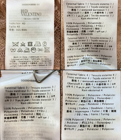 RED VALENTINO ノースリーブワンピース TR3VA11B4TB 総レース ピンクベージュ レディース SIZE 40 レッドヴァレンティノ