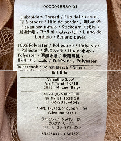 RED VALENTINO ノースリーブワンピース TR3VA11B4TB 総レース ピンクベージュ レディース SIZE 40 レッドヴァレンティノ
