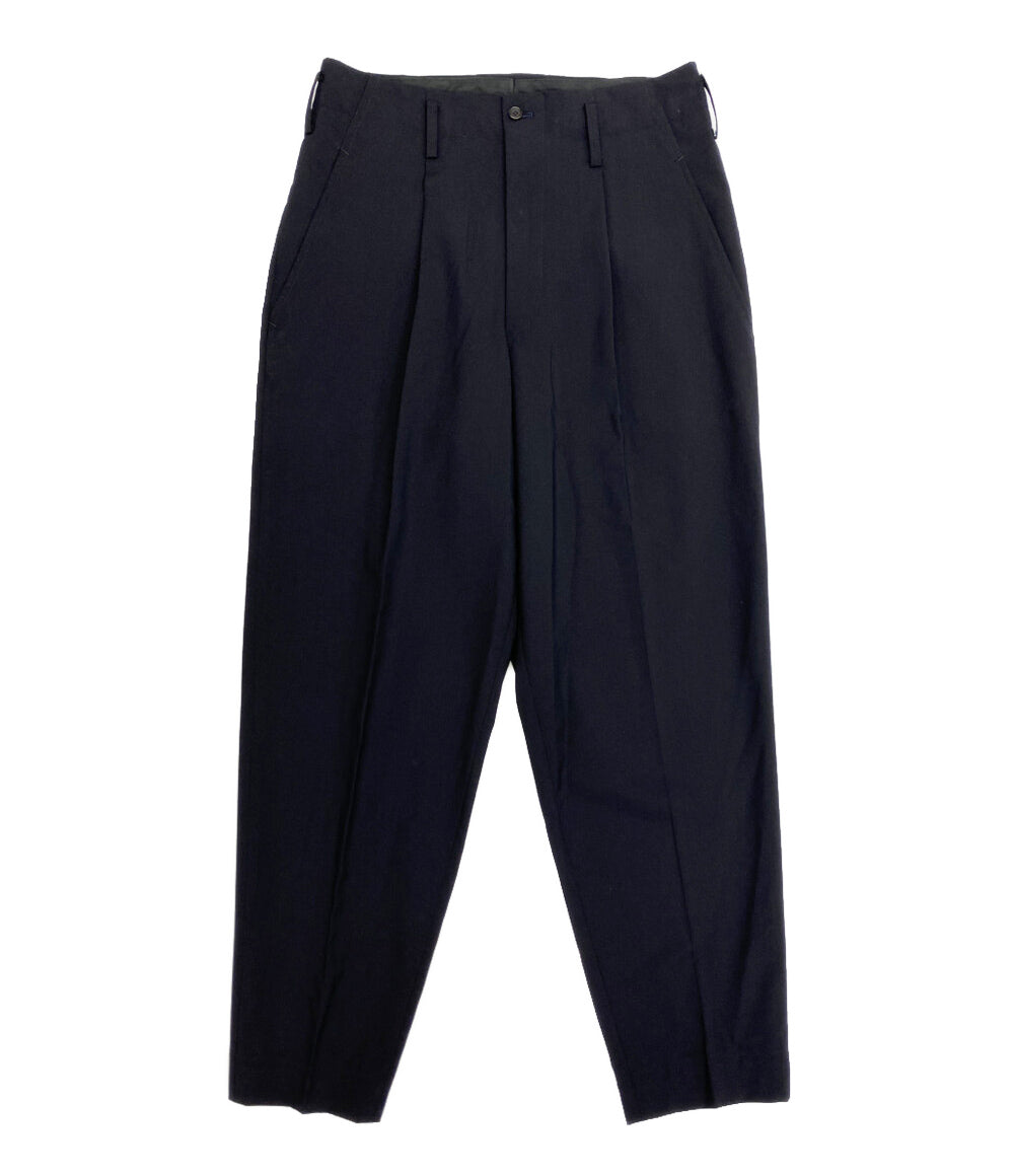 YOHJI YAMAMOTO タック入りワイドパンツ ネイビー メンズ SIZE S ヨウジヤマモト