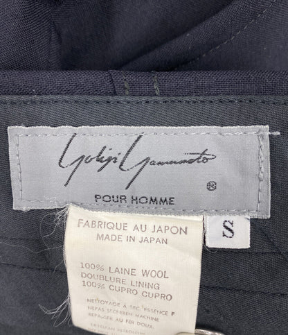 YOHJI YAMAMOTO タック入りワイドパンツ ネイビー メンズ SIZE S ヨウジヤマモト