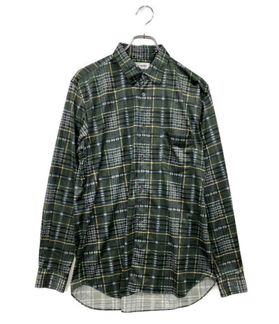 COMME des GARCONS SHIRT 長袖シャツ サテン グリーン系 総柄 メンズ SIZE L コムデギャルソンシャツ