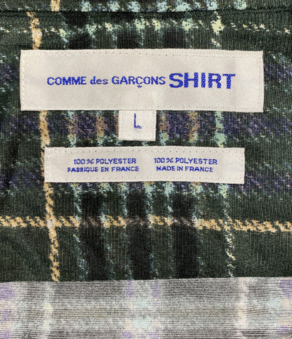 COMME des GARCONS SHIRT 長袖シャツ サテン グリーン系 総柄 メンズ SIZE L コムデギャルソンシャツ