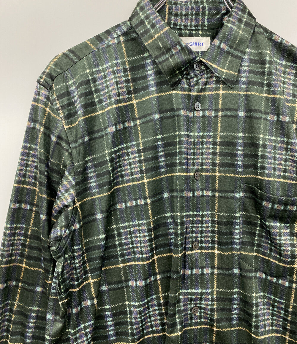 COMME des GARCONS SHIRT 長袖シャツ サテン グリーン系 総柄 メンズ SIZE L コムデギャルソンシャツ
