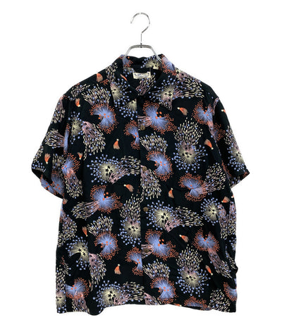 美品 SUN SURF 半袖シャツ 花火 ブラック地 SS37837JS メンズ SIZE M サンサーフ