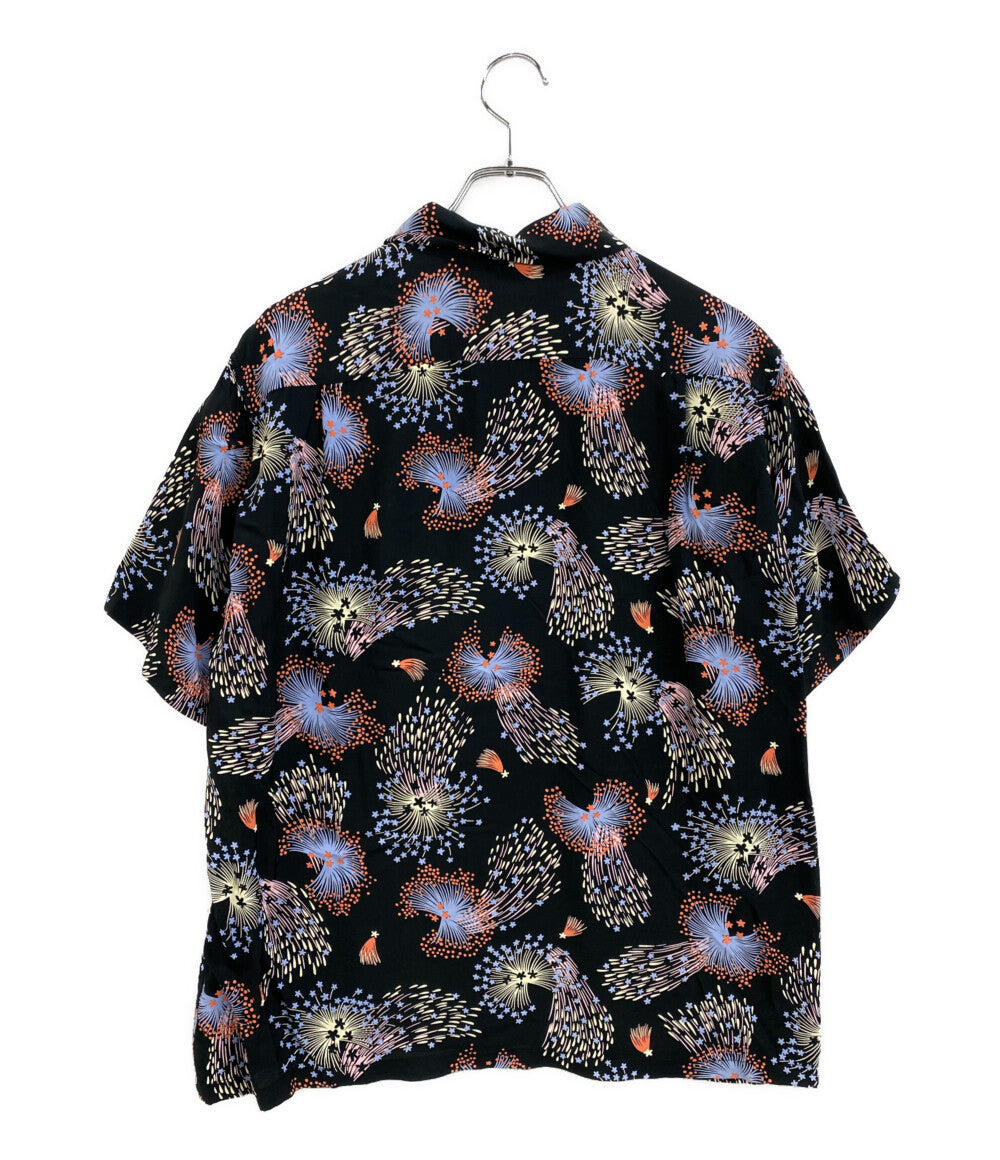 美品 SUN SURF 半袖シャツ 花火 ブラック地 SS37837JS メンズ SIZE M サンサーフ