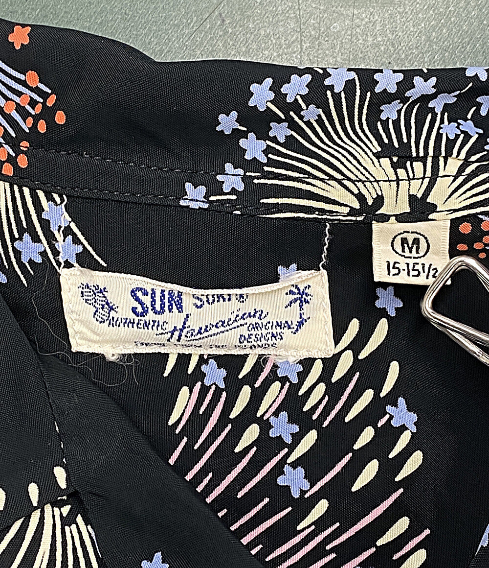 美品 SUN SURF 半袖シャツ 花火 ブラック地 SS37837JS メンズ SIZE M サンサーフ