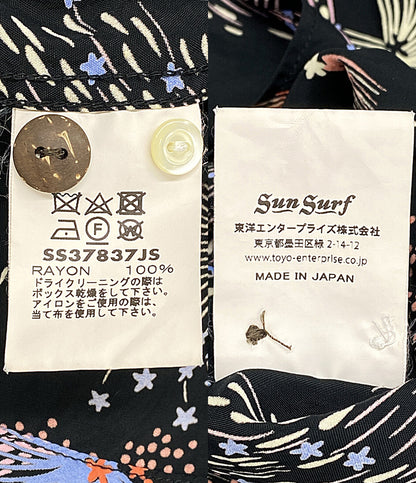 美品 SUN SURF 半袖シャツ 花火 ブラック地 SS37837JS メンズ SIZE M サンサーフ