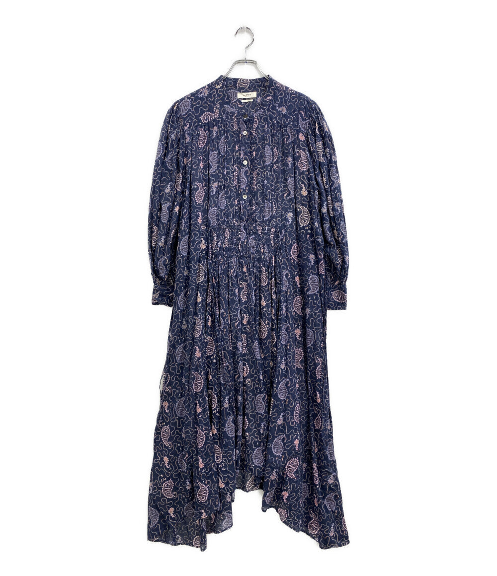 ISABEL MARANT ETOILE 長袖ワンピース ネイビー ペイズリー柄 78-06-13-06006 レディース SIZE 36 イザベルマランエトワール