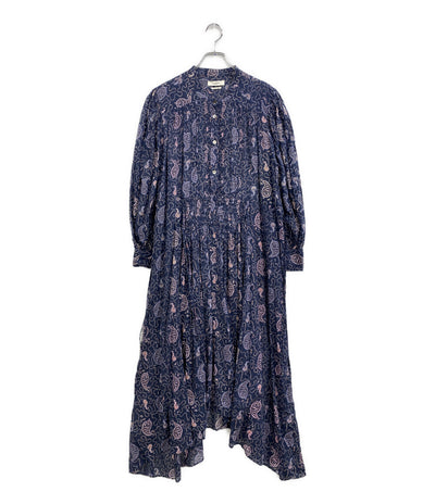 ISABEL MARANT ETOILE 長袖ワンピース ネイビー ペイズリー柄 78-06-13-06006 レディース SIZE 36 イザベルマランエトワール