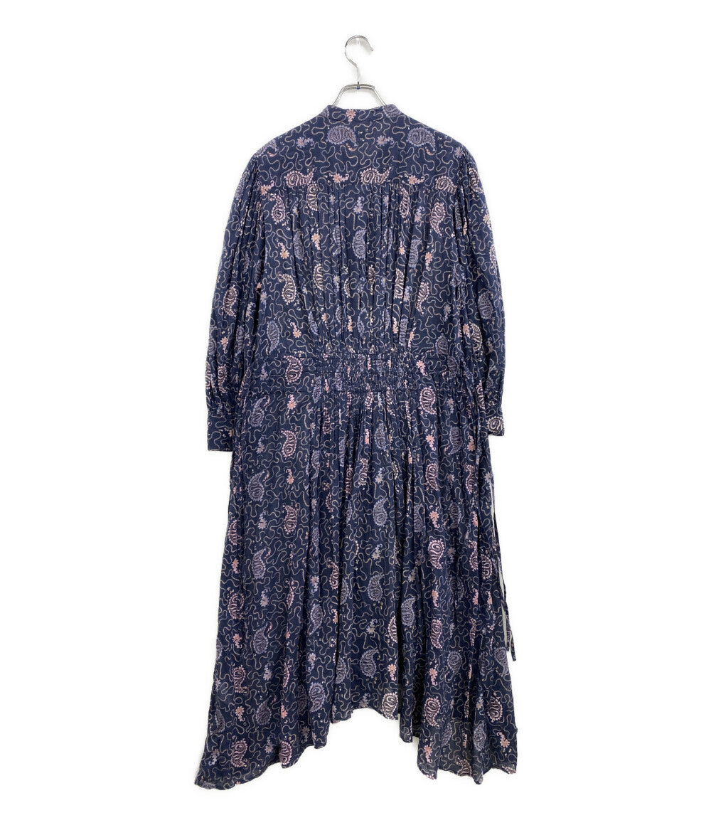 ISABEL MARANT ETOILE 長袖ワンピース ネイビー ペイズリー柄 78-06-13-06006 レディース SIZE 36 イザベルマランエトワール