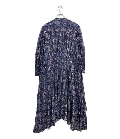 ISABEL MARANT ETOILE 長袖ワンピース ネイビー ペイズリー柄 78-06-13-06006 レディース SIZE 36 イザベルマランエトワール