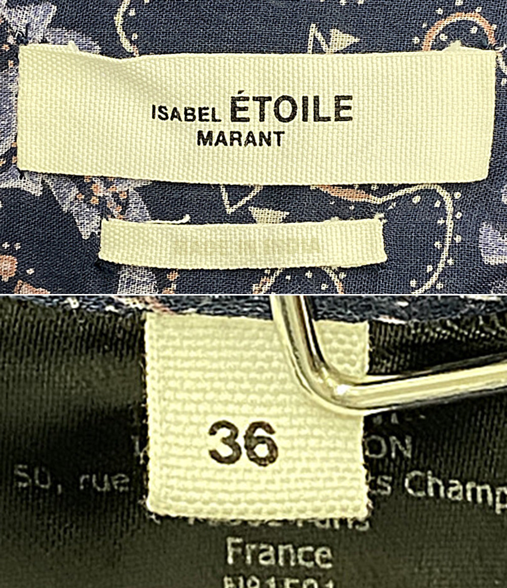 ISABEL MARANT ETOILE 長袖ワンピース ネイビー ペイズリー柄 78-06-13-06006 レディース SIZE 36 イザベルマランエトワール