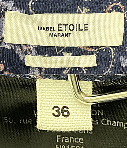 ISABEL MARANT ETOILE 長袖ワンピース ネイビー ペイズリー柄 78-06-13-06006 レディース SIZE 36 イザベルマランエトワール