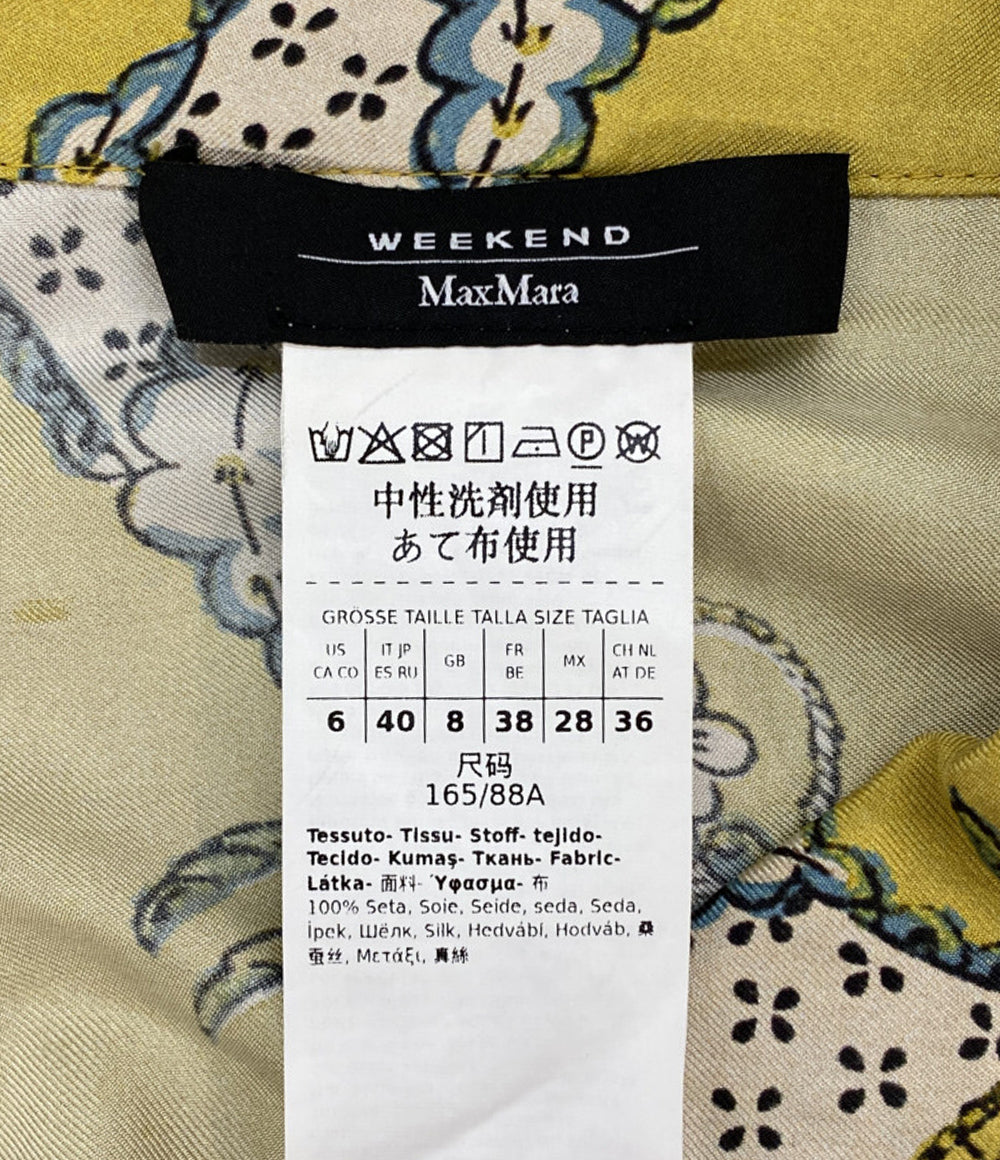 MAX MARA Weekend 長袖シャツ シルク100％ 総柄 レディース SIZE 40 マックスマーラウィークエンド