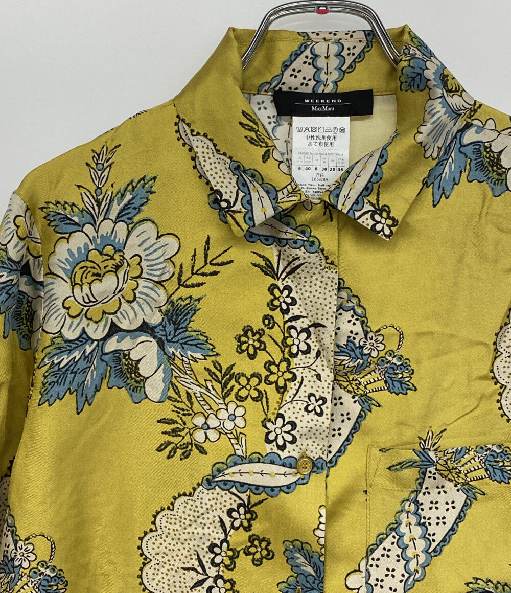 MAX MARA Weekend 長袖シャツ シルク100％ 総柄 レディース SIZE 40 マックスマーラウィークエンド