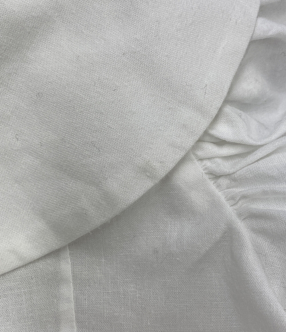 CYGNE シーニュ 七分袖ブラウス ビッグカラー ホワイト ショート丈 レディース SIZE -