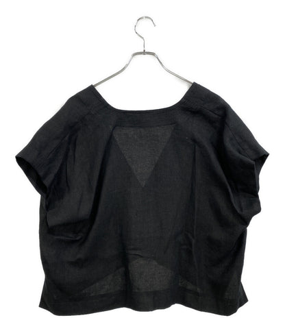 SACRA ブラウス RUSTIC LINEN TOP ブラック 123214071 レディース SIZE 38 サクラ