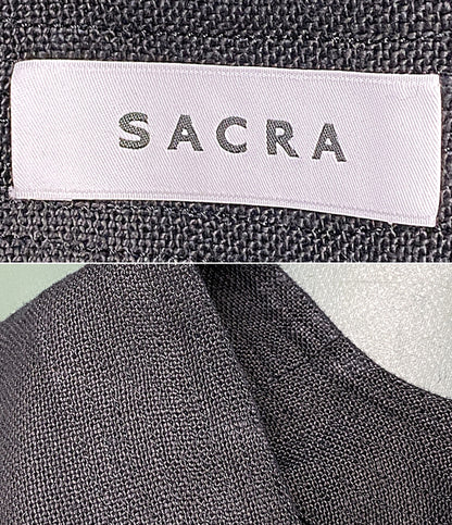 SACRA ブラウス RUSTIC LINEN TOP ブラック 123214071 レディース SIZE 38 サクラ