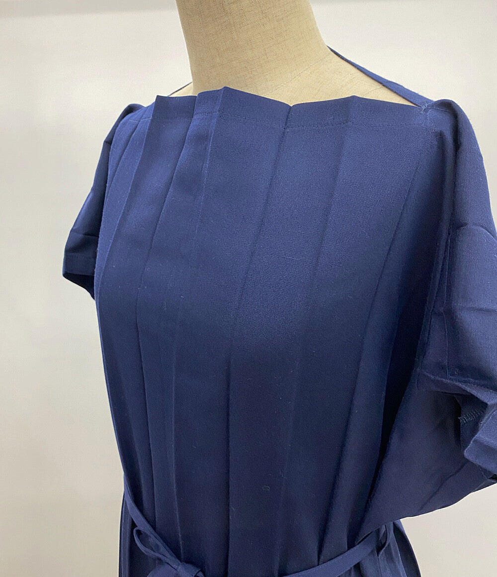 me ISSEY MIYAKE プリーツワンピース MI64FH302 ネイビー レディース SIZE - ミー イッセイミヤケ