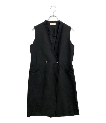uncrave アンクレイヴ ロングジレワンピース リネン100% ブラック 7025588 レディース SIZE 2